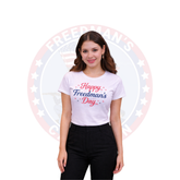 Women's Happy Freedman's Day Slim-Fit Tee